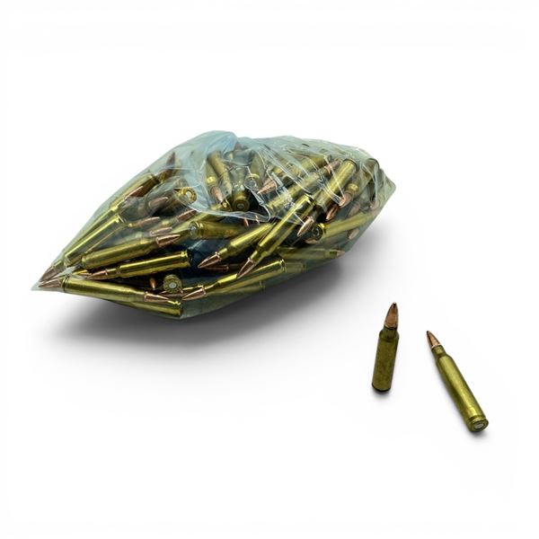 Loose Reloaded 223 Rem 55 Grain Ammunition, Approx 75 Rounds