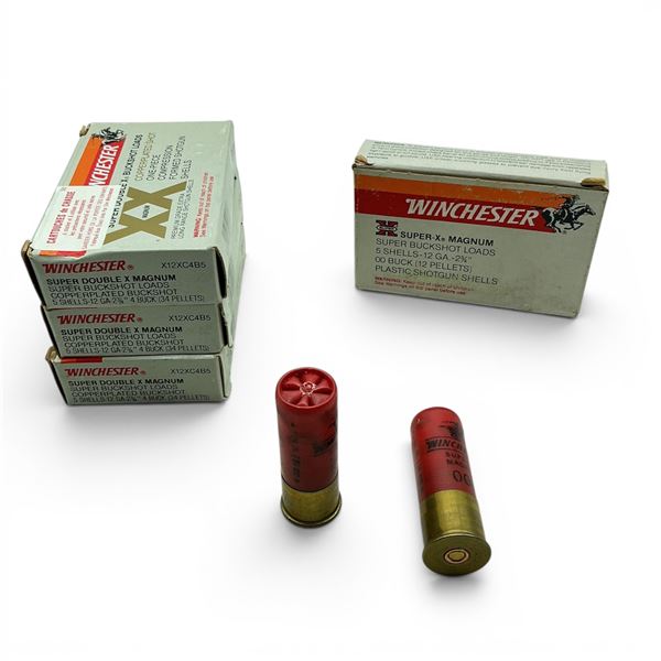 Winchester Super X Magnum 12 Ga 2 3/4" 00 Buck and #4 Buck Ammunition, 20 Rounds Total