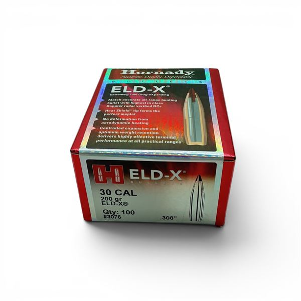 Hornady ELD-X 30 Cal .308" 200 Grain Projectiles, 100 Qty