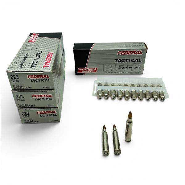 Federal Tactical 223 Rem 62 Grain Ammunition, Approx 93 Rounds