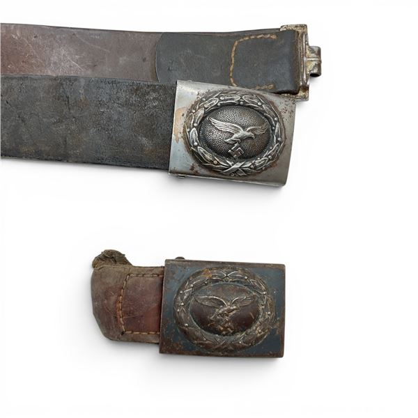 German Military Belt and Extra Buckle with Markings, Belt, Disintegrating Link Ammo Belt and Lock
