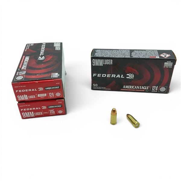Federal American Eagle 9 mm Ammunition, 150 Rounds