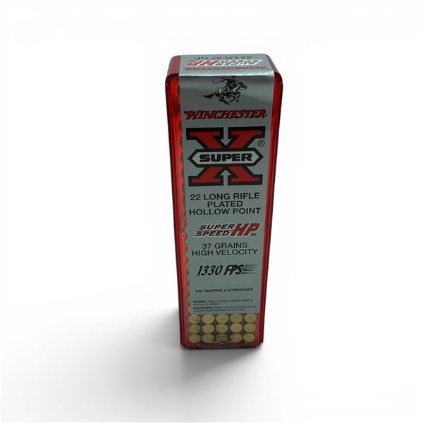 Winchester SuperX HV 22 LR 37 Grain HP Ammunition, 100 Rounds