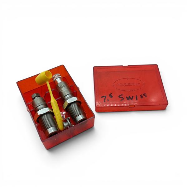 Lee 2 Die Reloading Set for 7.5 Swiss with Shellholder