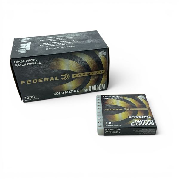 Federal Premium GM150M Gold Medal Large Pistol Match Primers, 1000 Qty