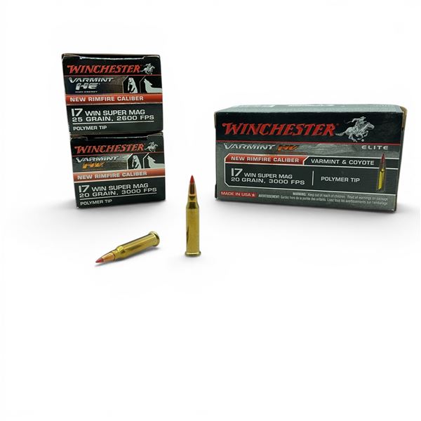 Winchester Varmint 17 WSM Rimfire Ammunition, Approx 144 Rounds