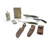 Image 1 : Fixed 5" Blade Knife, Buck Folding 3 1/2" Knife and Schrade Gutting Knife, Sharpening Accessories