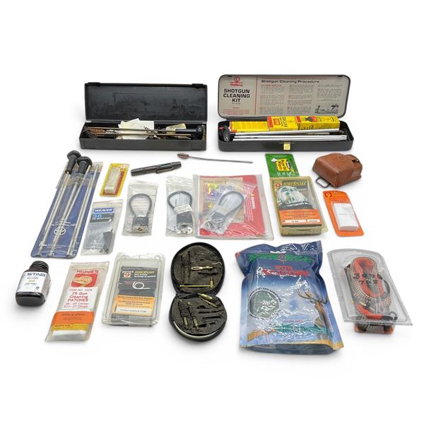 Assorted Firearm Accessories, Including Cleaning Supplies, Carriers, Sock