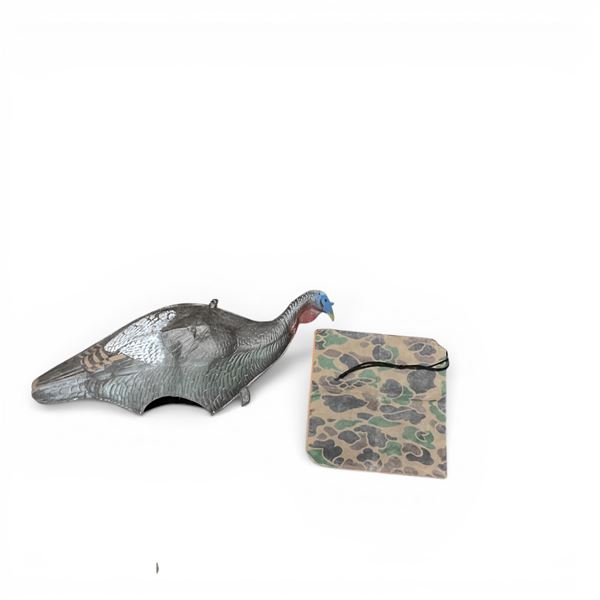 Burlap Sheet, Turkey Decoy and Seat Cover