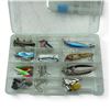 Image 4 : Shimano Tackle Bag With 4 Trays Full of Lures, Hooks, Spoons, Etc