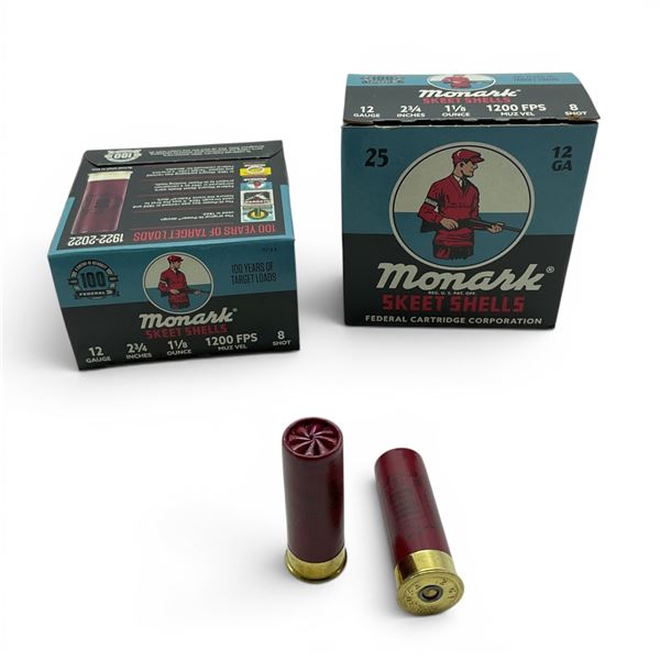 Monark Skeet 12 Ga 2 3/4" #8 Ammunition, 50 Rounds