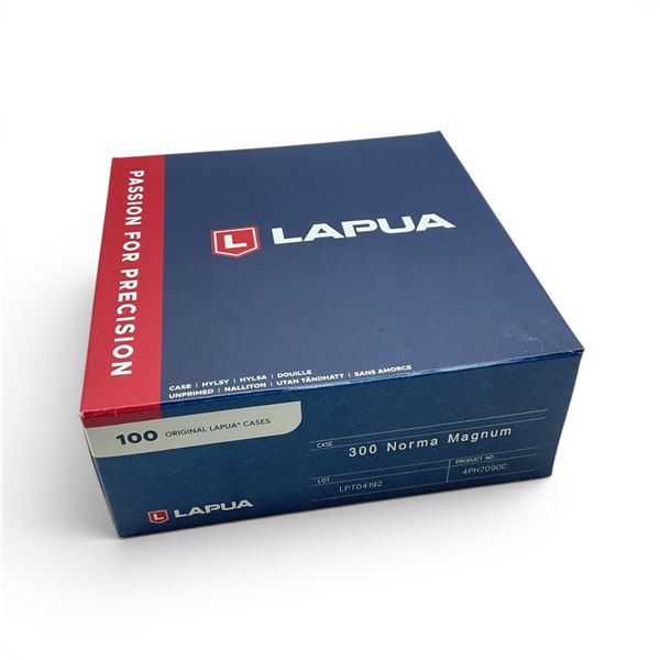 Lapua 300 Norma Mag Brass Cases, 100 Qty, New