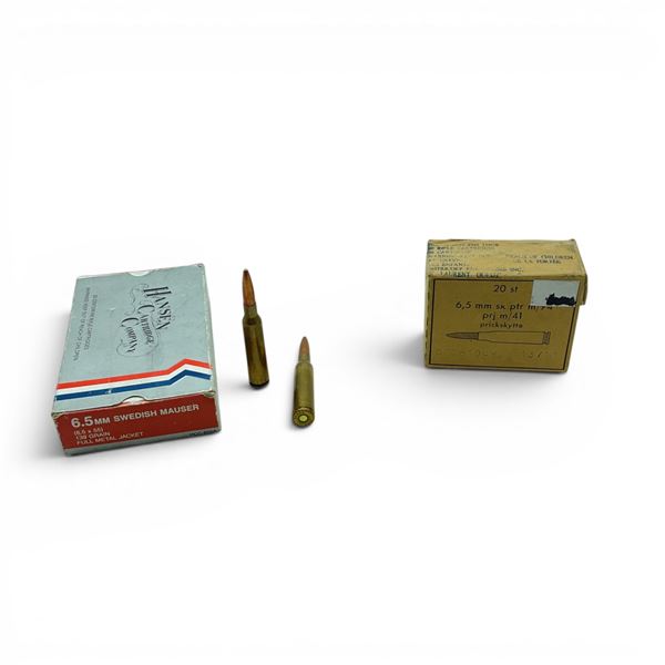 Assorted Swedish Mauser 6.5 X 55 139 Grain Ammunition, 40 Rounds