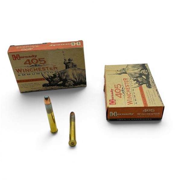 Hornady 405 Win 300 Grain Ammunition, 24 Rounds and 15 Cases