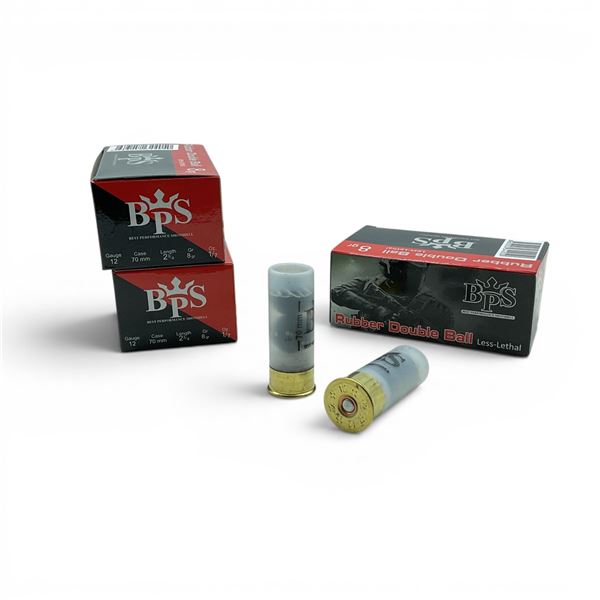 BPS Less Lethal 12 Ga Rubber Double Ball, 30 Qty