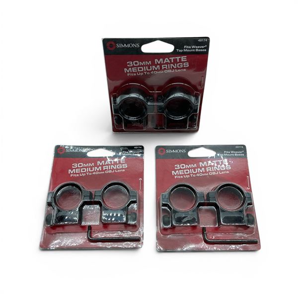 Simmons 30 mm Medium Ring Set X 3 Qty