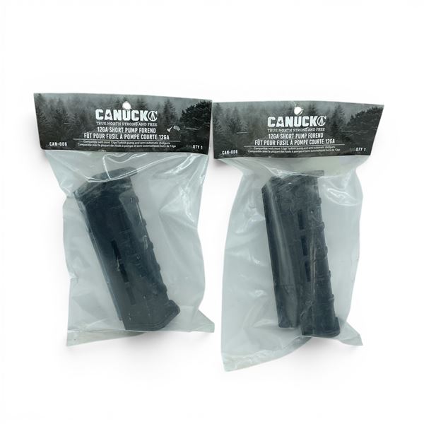 Canuck 12 Ga Short Pump Forend X 2, Black, New