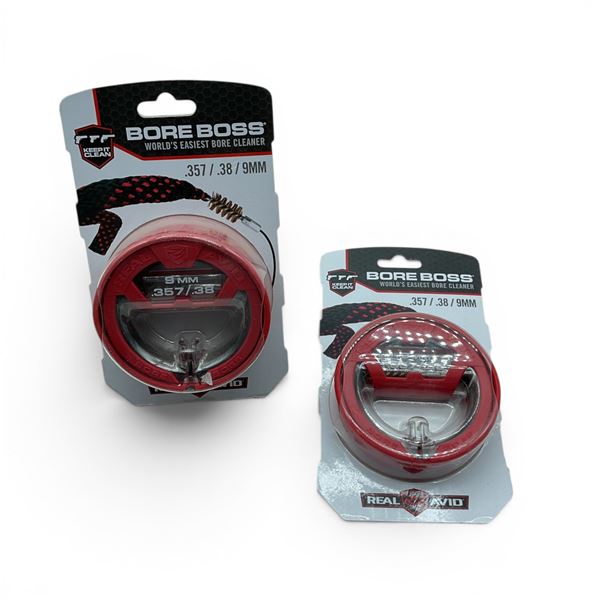 Real Avid Bore Boss Bore Cleaner for 9 mm/ 357 Cal/ 38 Cal X 2, New