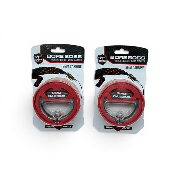 Real Avid Bore Boss Bore Cleaner for 9 mm Carbine X 2, New