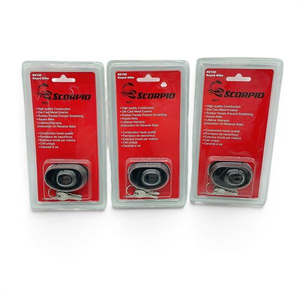 Scorpio Keyed Trigger Locks X 3, New