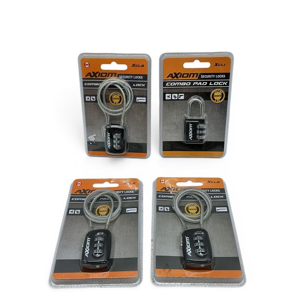Axiom Combo Cable Lock X 4, New