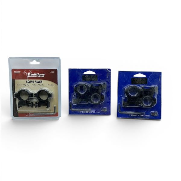 Assorted 1" High Scope Ring Sets X 3, New