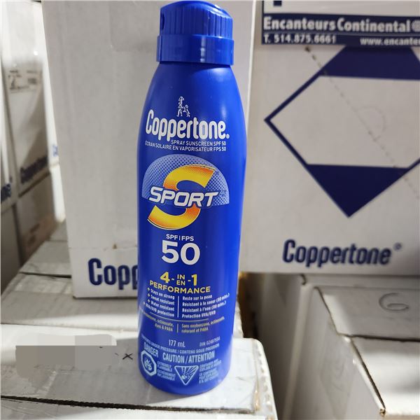 BOÎTE DE 6 ÉCRANS SOLAIRES EN AÉROSOL COPPERTONE FPS 50 117 ml