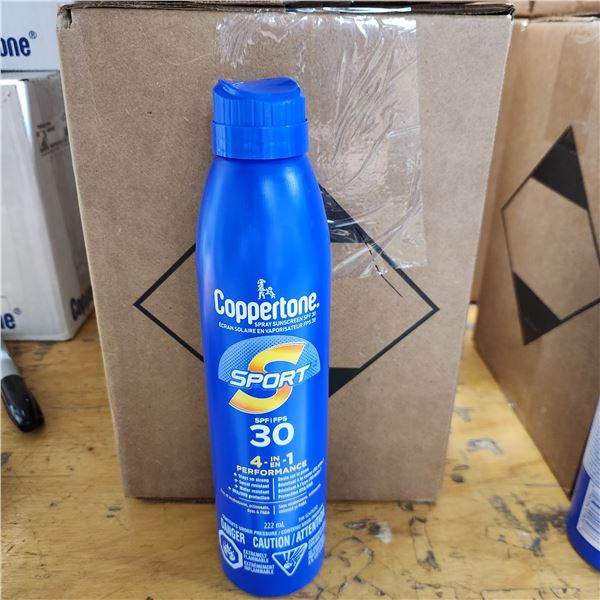 BOÎTE DE 12 ÉCRANS SOLAIRES EN AÉROSOL COPPERTONE FPS 30 222 ml