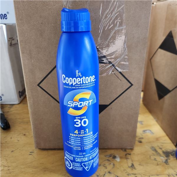BOÎTE DE 12 ÉCRANS SOLAIRES EN AÉROSOL COPPERTONE FPS 30 222 ml