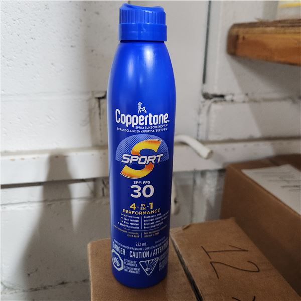 BOÎTE DE 12 ÉCRANS SOLAIRES EN AÉROSOL COPPERTONE FPS 30 222 ml