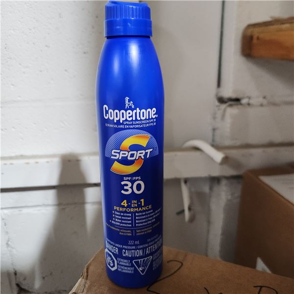 BOÎTE DE 12 ÉCRANS SOLAIRES EN AÉROSOL COPPERTONE FPS 30 222 ml