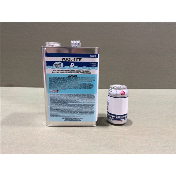 CIMENT PVC MOYEN POOL-TITE BLEU "HOT" QUALITÉ PROFESSIONNELLE 1gal #2324C
