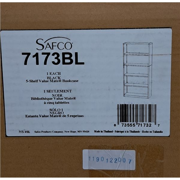 BIBLIOTHÈQUE EN MÉTAL SAFCO 5 TABLETTES 67"h.-NOIRE