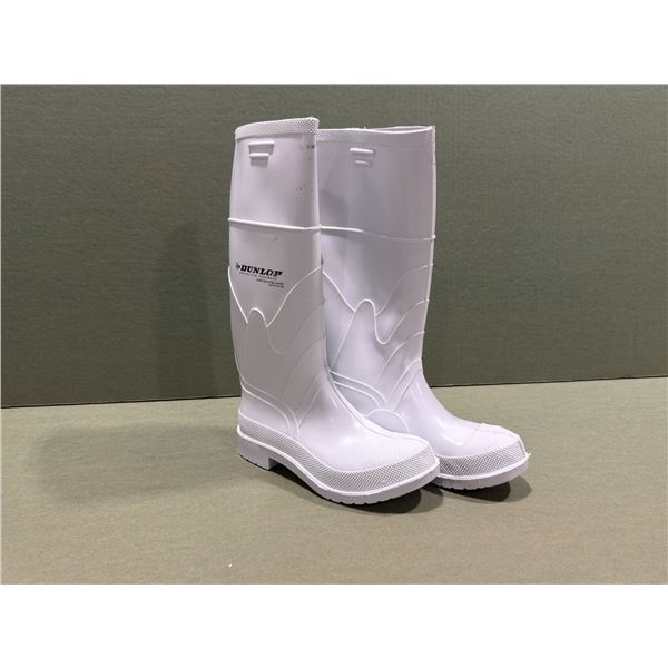 BOTTES BLANCHES EN PVC DUNLOP 16"h. gr:H-7, F-9
