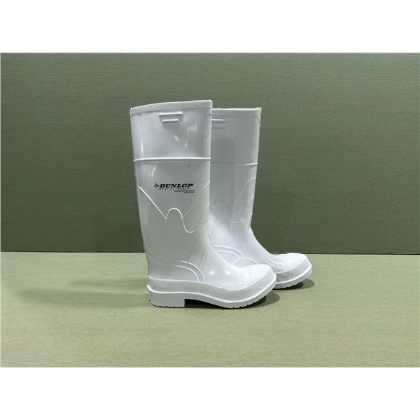 BOTTES BLANCHES EN PVC DUNLOP 16"h. gr:H-7, F-9