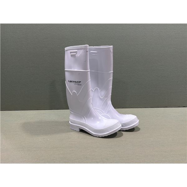 BOTTES BLANCHES EN PVC DUNLOP 16"h. gr:H-7, F-9