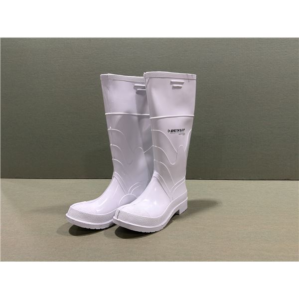 BOTTES BLANCHES EN PVC DUNLOP 16"h. gr:H-7, F-9