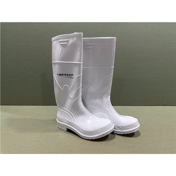 BOTTES BLANCHES EN PVC DUNLOP 16"h. gr:H-7, F-9