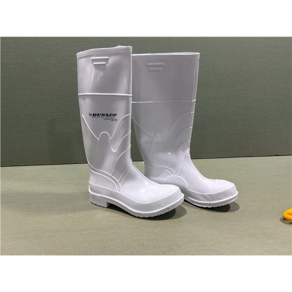 BOTTES BLANCHES EN PVC DUNLOP 16"h. gr:H-7, F-9