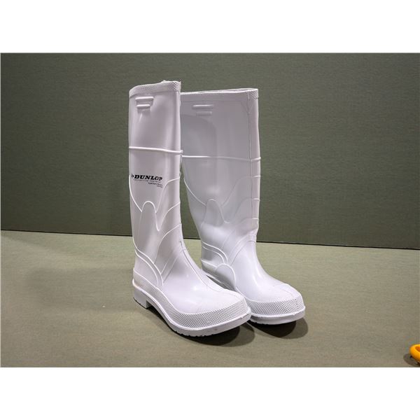 BOTTES BLANCHES EN PVC DUNLOP 16"h. gr:H-7, F-9