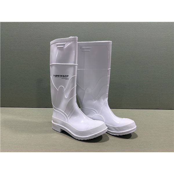 BOTTES BLANCHES EN PVC DUNLOP 16"h. gr:H-7, F-9