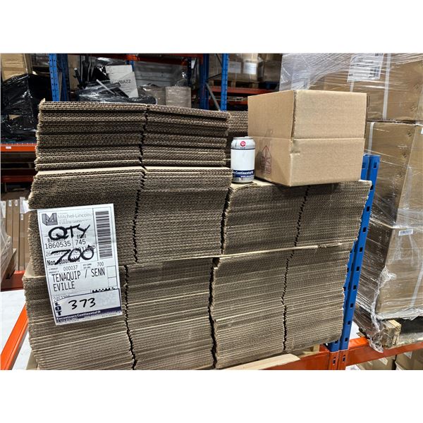 LOT DE 700 BOÎTES EN CARTON ONDULÉ LOGO BELL 9"x 9"x 4"