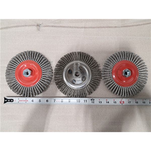 LOT DE 3 BROSSES MÉTALLIQUES ASSORTIES (6" ET 7")