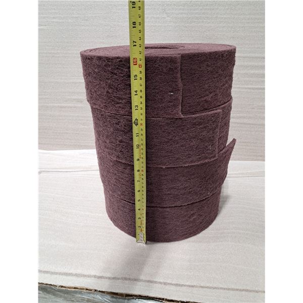 LOT DE 4 ROULEAUX DE TAMPONS ABRASIFS NORTON 4"x30'