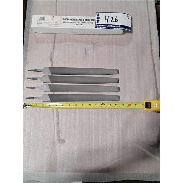 LOT DE 4 LIMES POUR SCIE ET COUTEAU WOOD-MILLER -12"