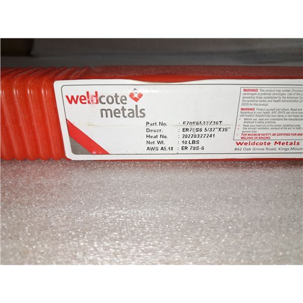 TIGE WELDCOTE METALS, TIG ACIER DOUX ER70S-6, 5/32X36"