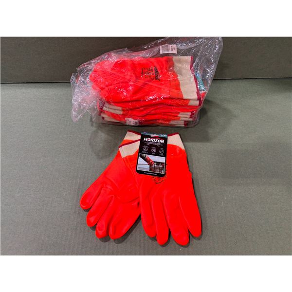 PAQUET DE 6 GANTS HORIZON ENDUITS DE PVC -LRG