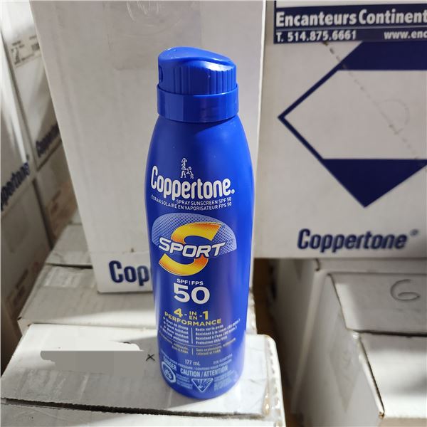 BOÎTE DE 6 ÉCRANS SOLAIRES EN AÉROSOL COPPERTONE FPS 50 117 ml
