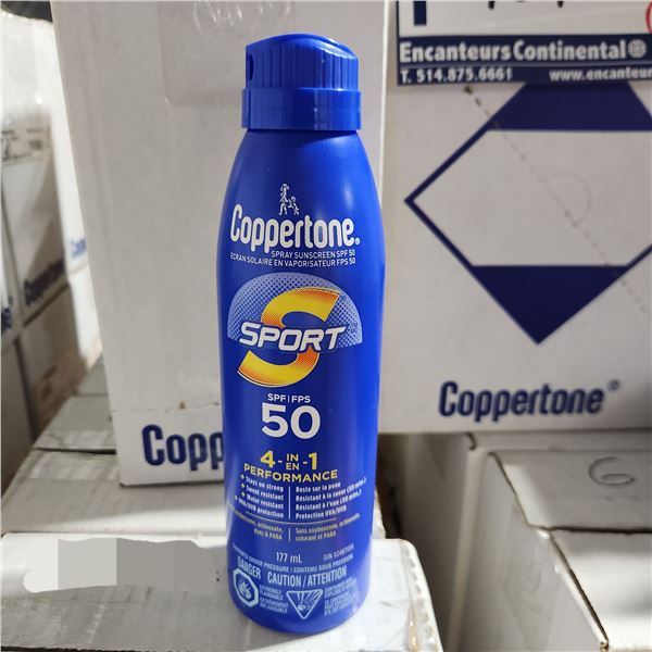 BOÎTE DE 6 ÉCRANS SOLAIRES EN AÉROSOL COPPERTONE FPS 50 117 ml