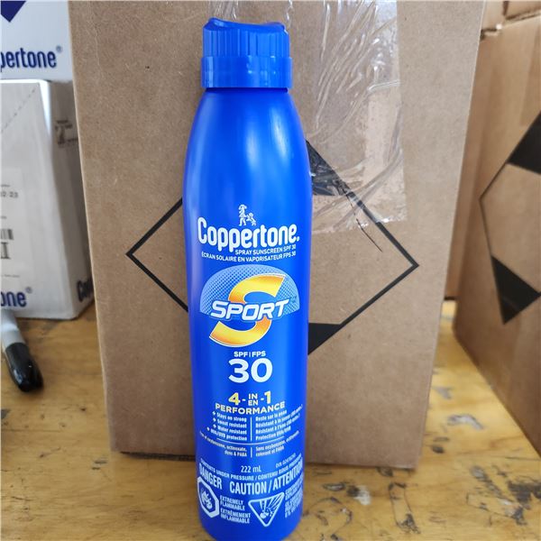 BOÎTE DE 12 ÉCRANS SOLAIRES EN AÉROSOL COPPERTONE FPS 30 222 ml
